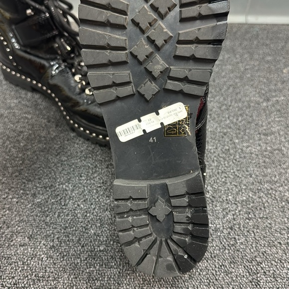 Lola Black Combat Boots with Studs and Thick Sole Retail $365 - Picture 7 of 9